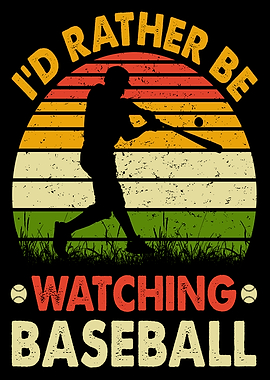 Baseball Player Sunset Retro Design