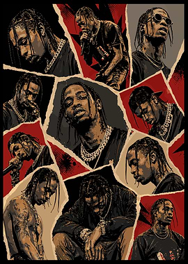 Travis Scott Collage Poster
