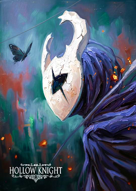 Hollow Knight Character with Butterfly