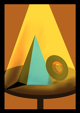 Abstract Geometric Shapes Under Spotlight
