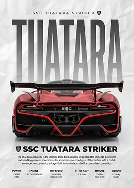 SSC Tuatara Striker Rear View poster