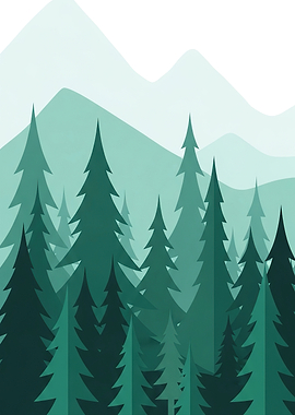 Misty Forest Landscape