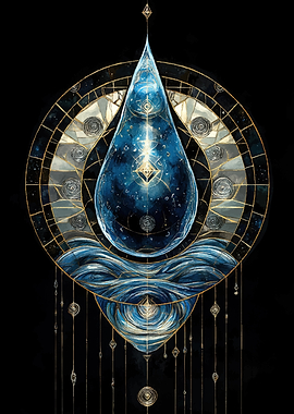 Cosmic Water Drop Mandala