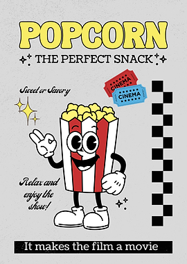 Retro Popcorn Movie Poster