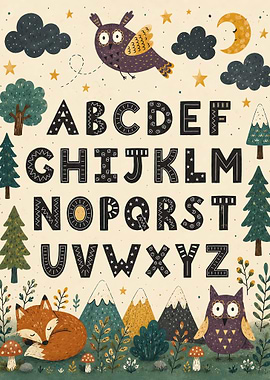 Alphabet with Woodland Creatures