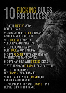 Lion King Rules for Success Poster