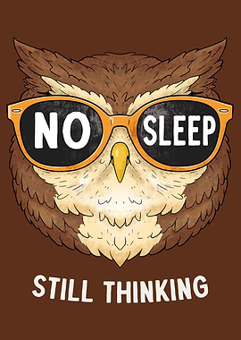 Owl with 'No Sleep' Sunglasses