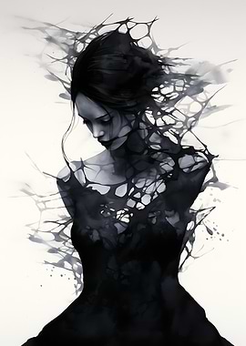 Melancholy Woman Dissolving