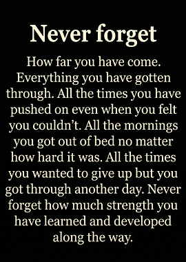 Never Forget Your Strength