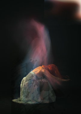 Dancer in motion with light effects