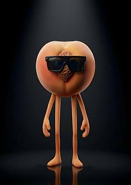 Cool Peach Emoji with Sunglasses