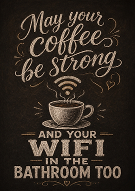 Coffee and WiFi Bathroom Humor