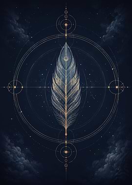 Mystical Feather Geometric Art