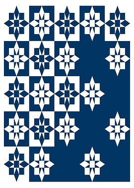 Geometric Star Pattern on Blue Background