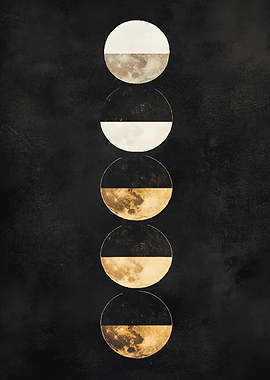 Moon Phases Abstract Art