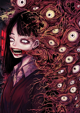 Eyes of Madness Horror Anime Girl