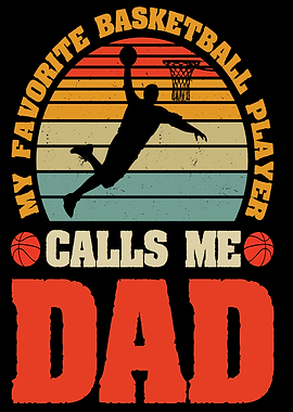 Basketball Player Dad Retro Sunset