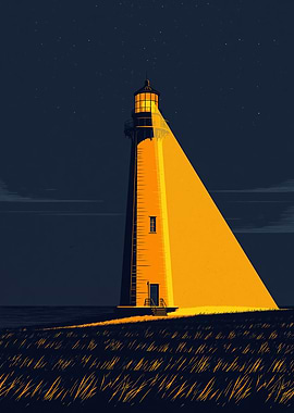 Lighthouse beam at night