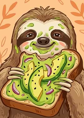 Avocado Sloth - Funny Brunch Toast