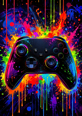 Neon Drip Gaming Controller