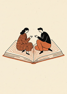 Book Lovers in Quiet Conversation