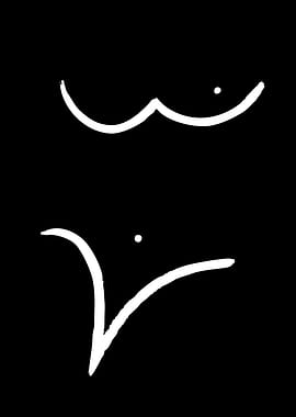 Abstract White Symbol on Black Background
