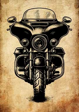 Vintage Motorcycle Illustration