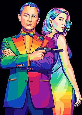 James Bond and Léa Seydoux Pop Art