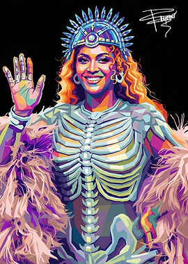 Beyoncé Skeleton Costume Pop Art