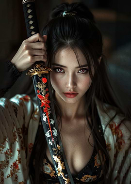Samurai Woman with Katana