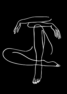Minimalist Line Art of a Seated Figure