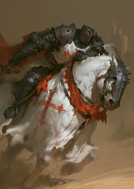 Crusader Knight war Horse