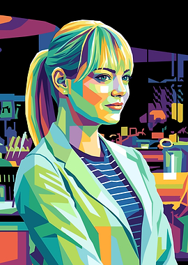 Emma Stone Pop Art Portrait