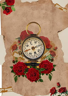 Vintage Compass and Roses