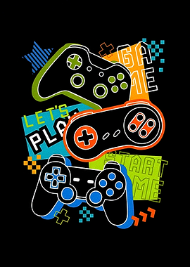 Video Game Controllers and Text Art