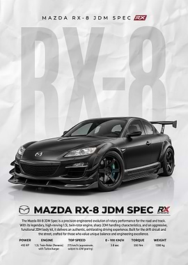 matte black Mazda RX-8 JDM Spec Car