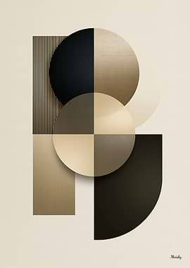 Art Deco Japandi Abstract Geometry No. 7