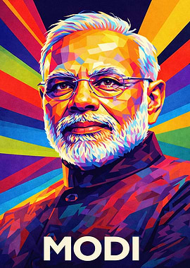 Narendra Modi Pop Art Portrait