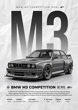 BMW M3 evo E30 Poster