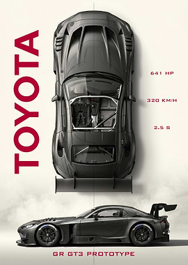 Toyota GR GT3 Prototype Car