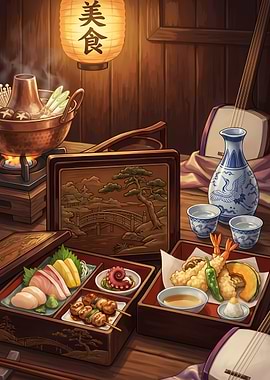 Japanese Food and Drink Setting