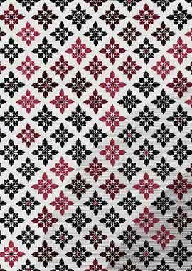 Red and Black Floral Pattern