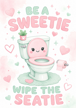 Cute Toilet with Kawaii Face