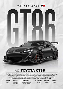 matte black Toyota GT86 GR Sports Car