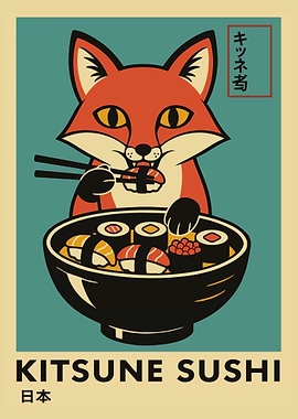 Kitsune Sushi Japanese Retro