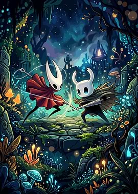 Hollow Knight vs Hornet Battle Poster