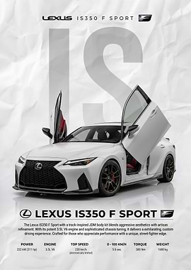 white Lexus IS350 F Sport Car