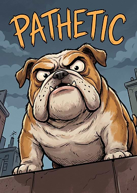 Angry Bulldog with 'Pathetic' Text