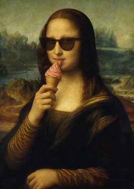Mona Lisa Eating Ice Cream