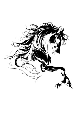 Stylized Black Horse Illustration